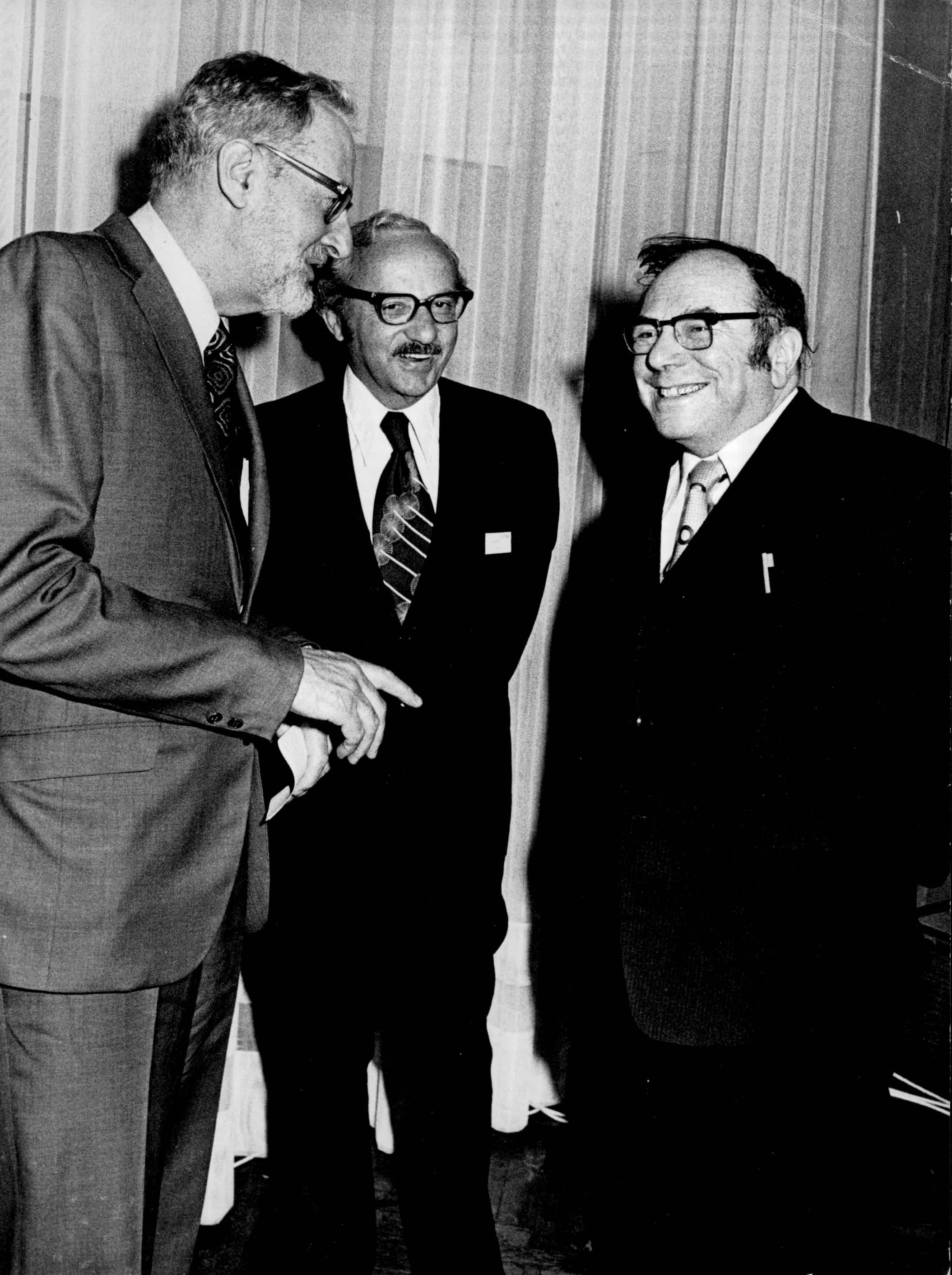 Left to right: Tjalling Koopmans, George Dantzig, and Leonid Kantorovich © IIASA