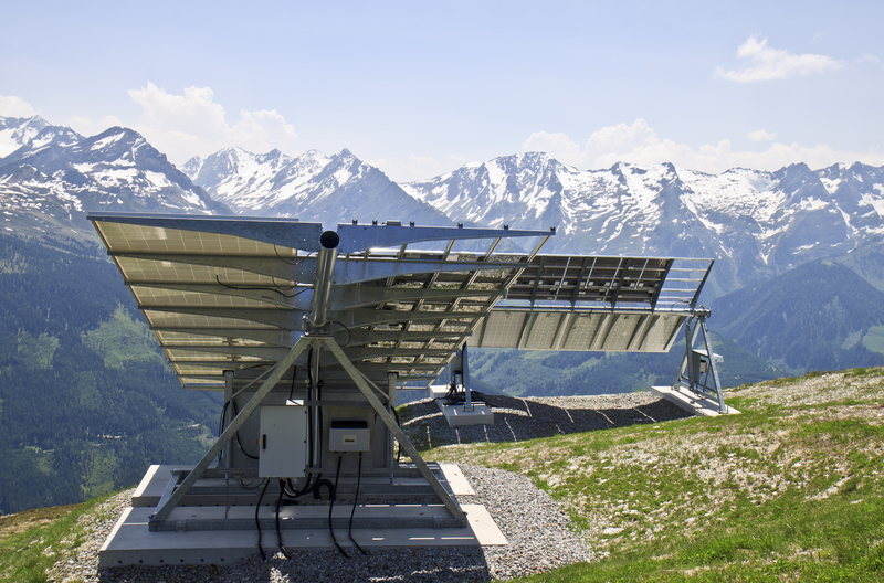 © Wessel Cirkel | Dreamstime.com Solar energy is generated at the Latschenalm in the mountains north of the Austrian town of Gerlos in Tyrol.
