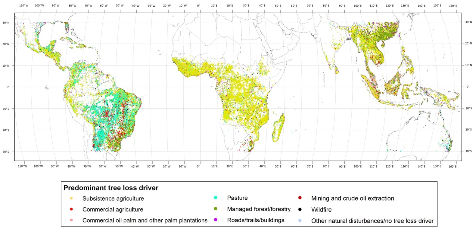 Drivers of tropical forest loss between 2008 and 2019