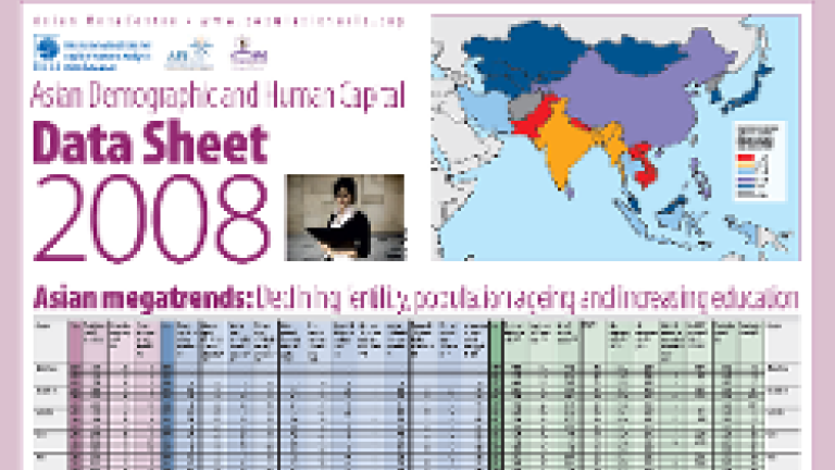 Asian Demographic and Human Capital Data Sheet 2008