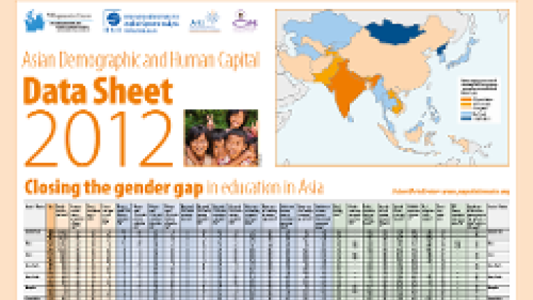 Asian Demographic and Human Capital Data Sheet 2012