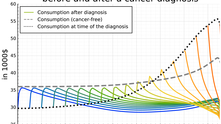 Optimal consumption before and after cancer diagnosis