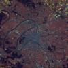Paris and the suburbs the capital of France satellite image