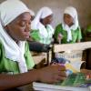 African girls in a school classroom