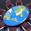 world conference concept - worldmap on a table surrounded by chairs