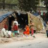 Poor family at slum area in Delhi, India