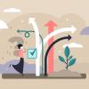 Decision making vector illustration. Tiny choose options persons concept.
