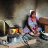 Rural Woman Cooking Chapati in her house