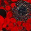 Coronavirus 2019, blood vein medical background 3d rendering