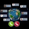 3D rendering of the Earth planet and a video conference