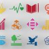 Sustainable Development Goals set seventeen colorful icon.