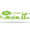 Greenhouse gas emission concept (factories, transportation)