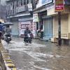 flooded street in India