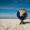 Artistic symbol of global warming and climate change in southwest deserts.