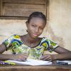 African School Girl Posing for an Educational Shot Symbol