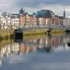 River liffey in dublin ireland, evening light