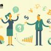 illustration people talking about economics