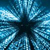 Abstract star on blue glitter background
