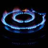 Gas flame against a dark background