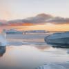 Ice covering the sea in Greenland