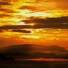Bashang grassland of Inner Mongolia against red sunset