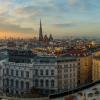 Vienna skyline at sunset