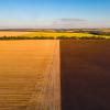 Colorful farm fields from above