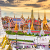 Bangkok, Thailand at the Temple of the Emerald Buddha and Grand Palace at dusk