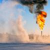 Gas flaring from oil production in Siberia