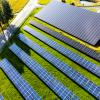 Aerial view of a solar park