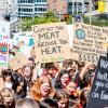 People carrying signs in Fridays for Future climate change protest.