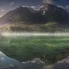 View of Hintersee lake in Bavarian Alps, Germany