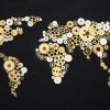 Worldmap made up of cogs