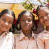 Indian girls in school uniforms at school