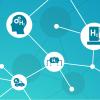Hydrogen economy vector illustration. Concept with connected icons related to hydrogen use as fuel