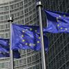 Flags in front of the European Commission in Brussels