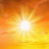 Heat wave of extreme sun and sky background