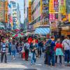 Crowded street on Seoul, Korea