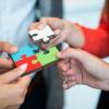 Jigsaw puzzle collaboration/co-creation concept