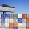 Stacked shipping containers