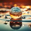 AI generated image in the shape of a water drop - concept of scarce resources