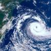 View of a category 5 super typhoon from outer space