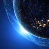 Earth from space at night