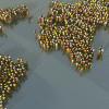 The World Map made out of people