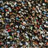 Aerial view of a large crowd of people