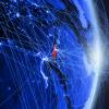 Israel on blue digital planet Earth with network.