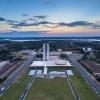 Sunset in Brasilia showing Congresso Nacional building 