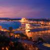 Beautiful view of historic part of Budapest and the Danube River at night
