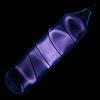 Vial of glowing ultrapure hydrogen, H2