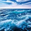 Ocean waves representing the gulf stream a warm and swift ocean current that flows along the eastern coast of north america